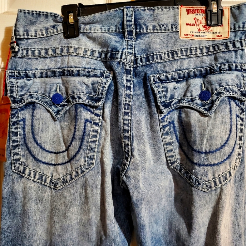 True Religion straight pants button pcokey